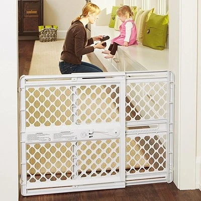 Expandable Plastic Security Gate, Adjustable Width 26 Inches to 42 Inches
