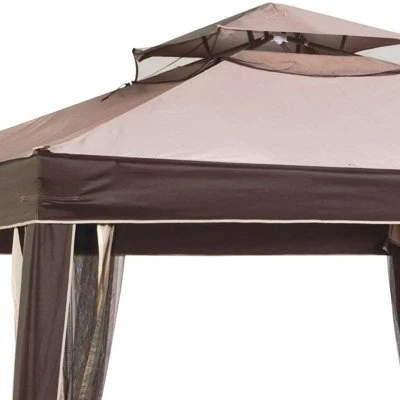Weist 10 Foot by 10 Foot Gazebo with Canopy and Netting for Outdoor Use