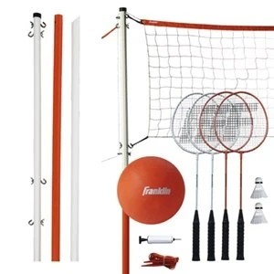 Intermediate Badminton and Volleyball Set with Net, Poles, Shuttlecocks, and Volleyball