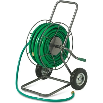 Two-Wheel Hose Reel Truck, Durable Steel Frame, Holds Up to One Hundred Seventy-Five Feet of Hose