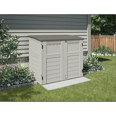 Storage and Trash Can Shed Double Wall Resin 34 Cubic Feet Capacity