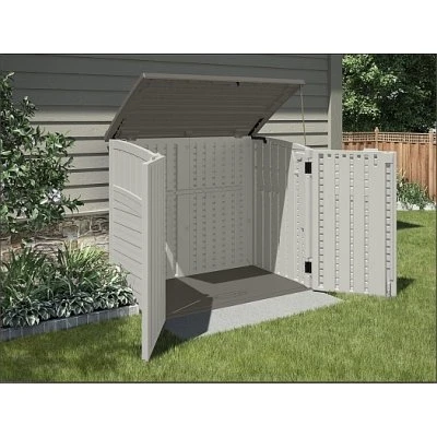 Storage and Trash Can Shed Double Wall Resin 34 Cubic Feet Capacity