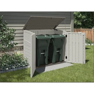Storage and Trash Can Shed Double Wall Resin 34 Cubic Feet Capacity