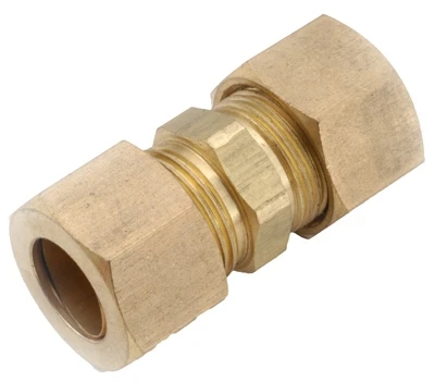 Compression Union, Tube To Tube, Brass, 7/8 In.