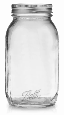 Mason Jars, Regular Mouth, Smooth Size, Qt., 12-Pk.