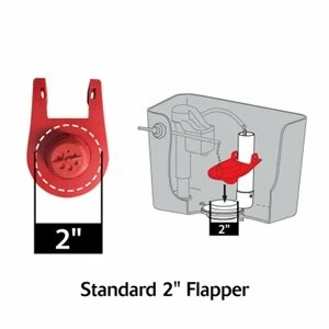 Ultra Universal High Performance 2 Inch Toilet Flapper Red 100bp