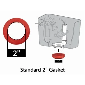 Tank-To-Bowl Gasket, 2-Inch Diameter, Durable Rubber Toilet Seal