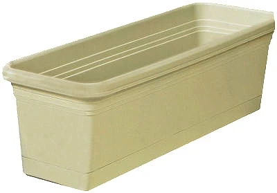 Windowbox Planter & Saucer, Plastic, Olive Green, 24-In.