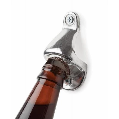 Wall-Mount Bottle Opener Durable Metal Construction Easy Installation