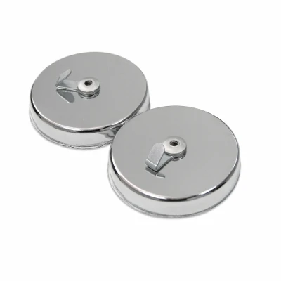 2-5/8 In. L X 2.63 In. W Silver Magnetic Hooks 35 Lb. Pull 2 Pc