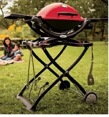 Q-1200 Portable Gas Grill with 8500 British Thermal Units, Red Finish