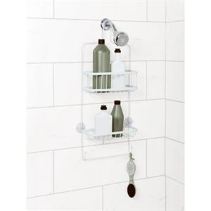 Steel Shower Caddy 10.5 In. X 26 In. With Hooks And Shelves