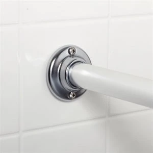 Builder's Shower Rod, Chrome Aluminum, 60-In.