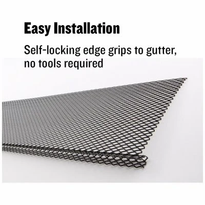 Lock-In Gutter Guard Black Steel 3 Feet Length Durable Protection
