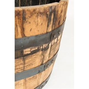 Half Wood Barrel Planter, Oak