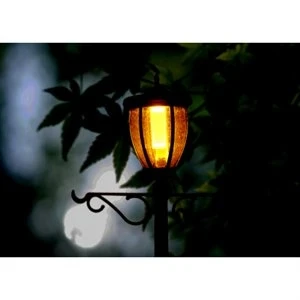 Solar Lamp Post & Planter, 1 Light, Bronze, 7 Ft.
