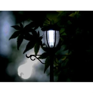 Solar Lamp Post & Planter, 1 Light, Bronze, 7 Ft.
