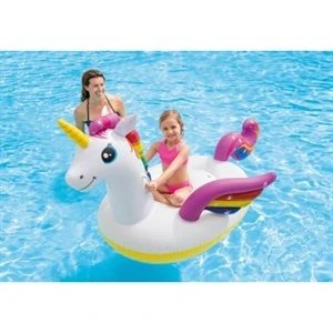 Unicorn Inflatable Ride-On Pool Float, Large Size, Durable Material, Single Piece