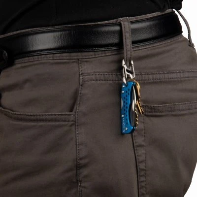 DoohicKey Blue Key Chain Knife Compact Multi-Tool with Key Holder