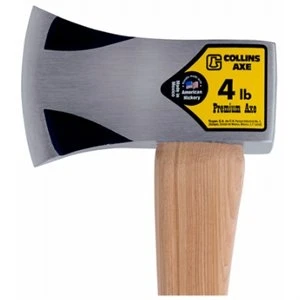 Single-Bit Axe with Wood Handle, 4 Pounds Weight, Durable Construction