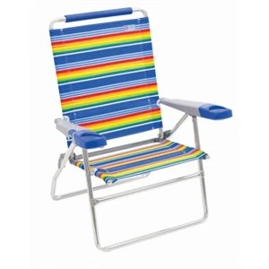 Cushioned Beach and Backyard Chair with 15 Inch Seat Height for Outdoor Comfort