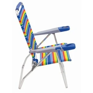 Cushioned Beach and Backyard Chair with 15 Inch Seat Height for Outdoor Comfort