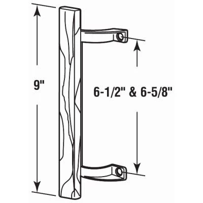 Patio Door Pull with Hardwood Handle and Aluminum Base