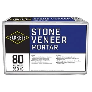 Stone Veneer Mortar Mix, 80 Pounds Bag, High Strength and Durable
