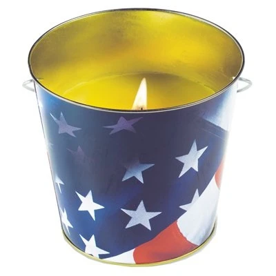 Citronella Candle, USA Flag Metal Bucket, 16 oz. | Brian Citronella Candle, USA Flag Metal Bucket, 16 oz. | Brian