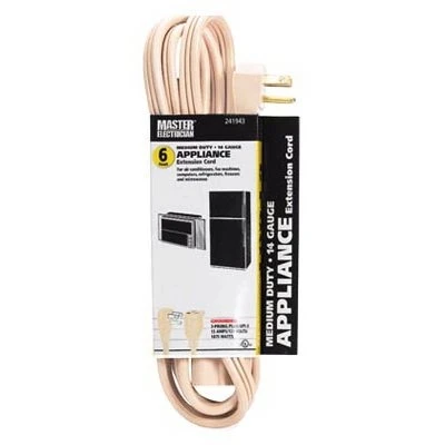 6-foot Major Appliance Or A/c Cord, 14/3 Spt-3, Beige