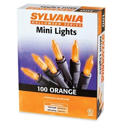 Halloween 100 Count Orange Mini Light Set for Indoor and Outdoor Use
