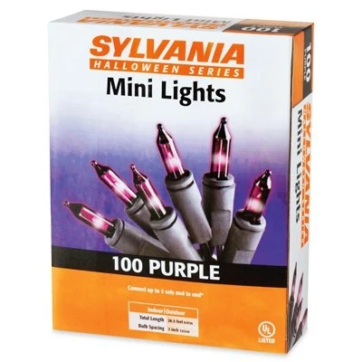 Halloween Purple 100 Count Mini Light Set for Indoor and Outdoor Use