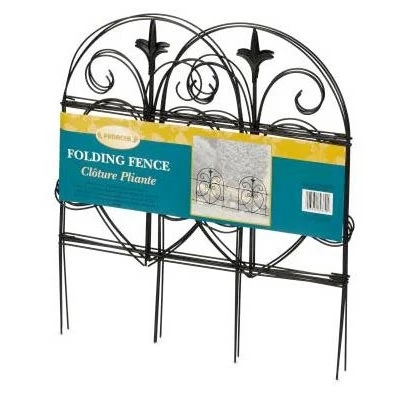 Black Romantic Style Garden Fence Panel, 18 Inch by 8 Foot