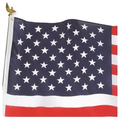 U.s. Flag Kit, Poly/cotton, 3 X 5 Ft. With Steel Pole