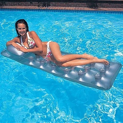Suntanner Pool Float with 18 Air Pockets, 74 Inches by 28 Inches
