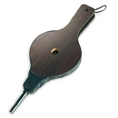 Dark Wood Fireplace Bellows 19 Inch with Leather Accents and Brass Nozzle