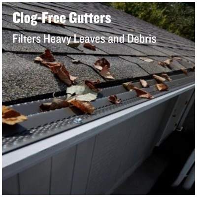 K-Style Gutter Guard, Grey Steel, 3-Ft.