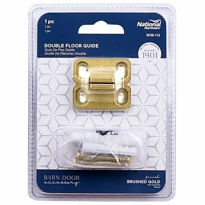 Sliding Door Double Floor Guide in Brushed Gold Finish for Secure Door Alignment