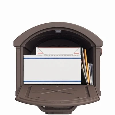 Grand Haven Extra Large Capacity Mailbox and Post Cover Combo in Mocha Finish