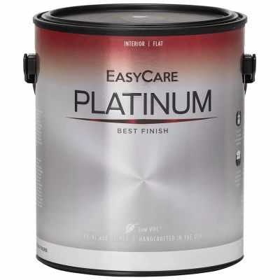 Platinum Interior Paint & Primer + Stain Blocker, Pure White Pastel Base Flat Latex, 1 Gallon