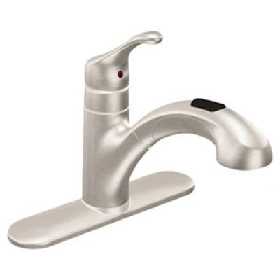 Renzo Kitchen Faucet, Pull-Out Sprayer, Stainless Steel