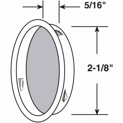 Bypass Sliding Closet Door Pull Handle, Antique Brass Plated, 2-1/8 In., 2-Pk.