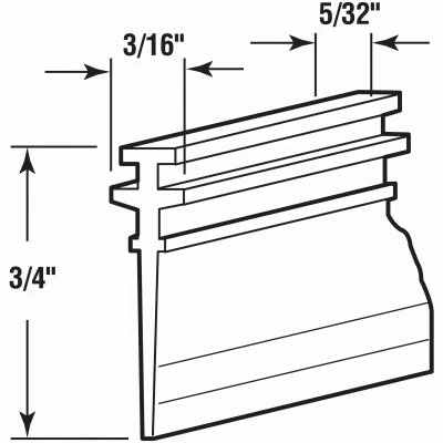 Clear Vinyl Shower Door Bottom Sweep, 36 Inches by 5/32 Inches