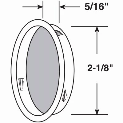 Sliding Closet Door Finger Pull, Classic Bronze, 2-1/8 in Round, 2-Pk.