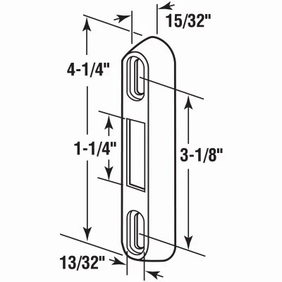 Sliding Patio Door Keeper Diecast Aluminum Finish 3 and 1 Eighth Inches