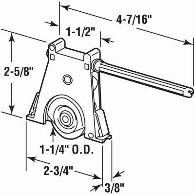 Sliding Screen Door Roller for Andersen Doors, White Plastic