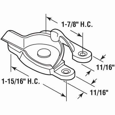 Double Hung Window Sash Lock, Bright Brass Diecast Zinc, 1-15/16 In.