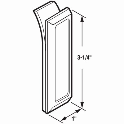 Medicine Cabinet Pull, Clear Acrylic, Self-Adhesive, 3-1/4 In., 2-Pk.