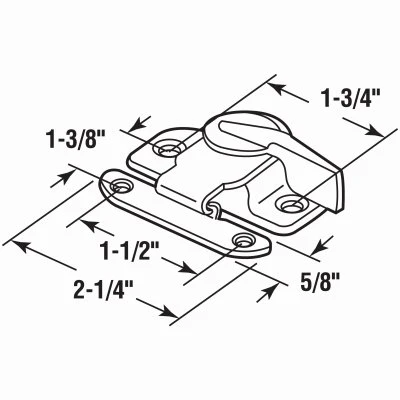 Double Hung Sash Lock with Draw Tight Cam-Action Latch, Bright Brass-Plated Stamped Steel, 1.75 Inch