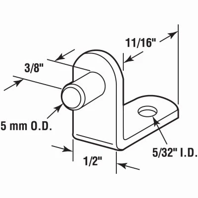 20-Lb. Shelf Support Peg, 5mm, Nickel Plated Steel, 8-Pk.